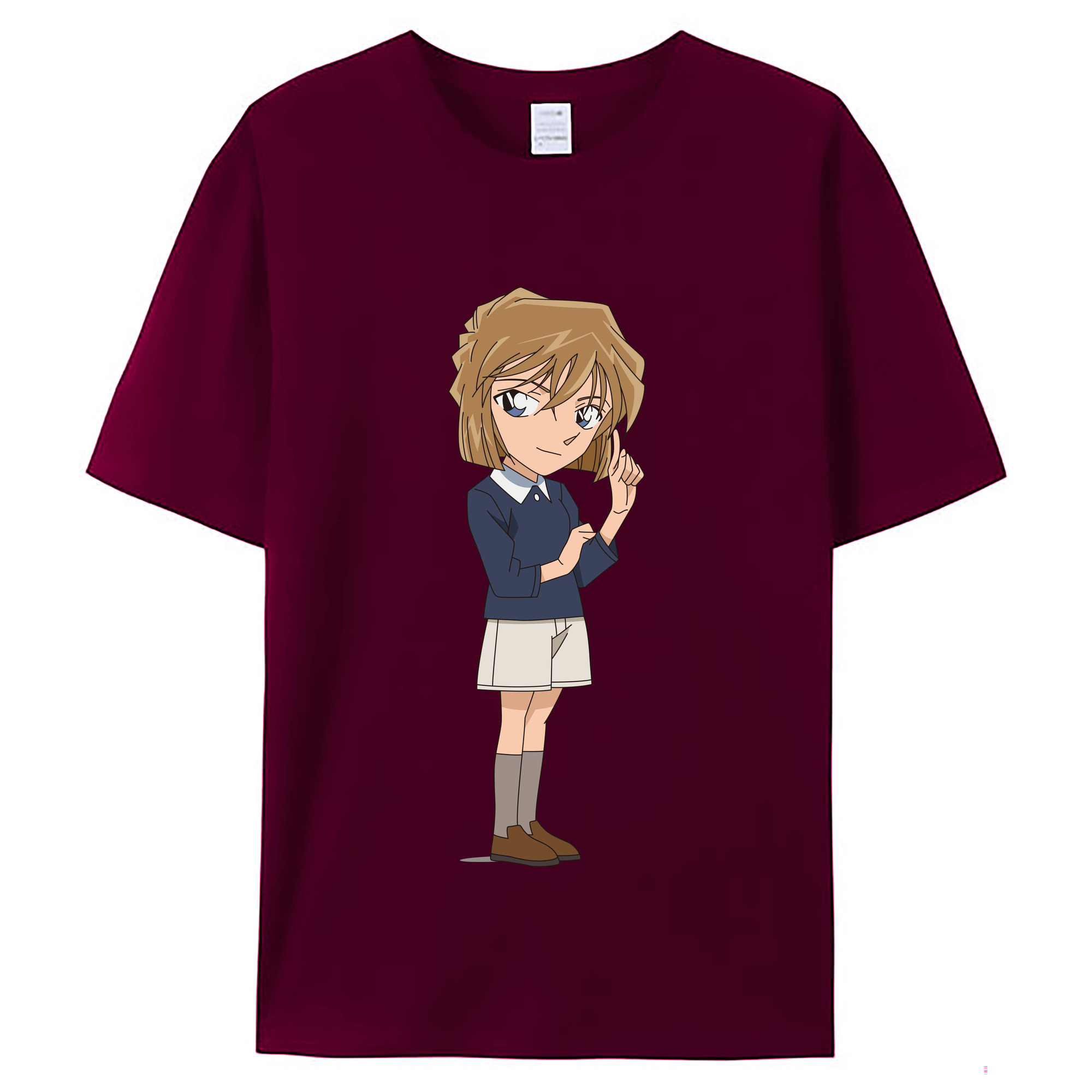 （画像用） 名探偵コナン 灰原 哀 はいばら あい Detective Conan Anita Hailey、Vi Graythorn Haibara Ai レディースカジュアルプリントTシャツ（綿100％）